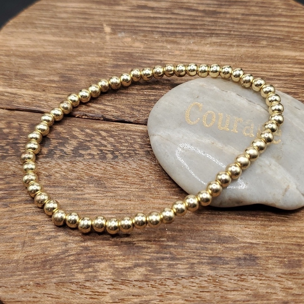 Gold‎ covered bronze mini bullet beaded bracelet B3213